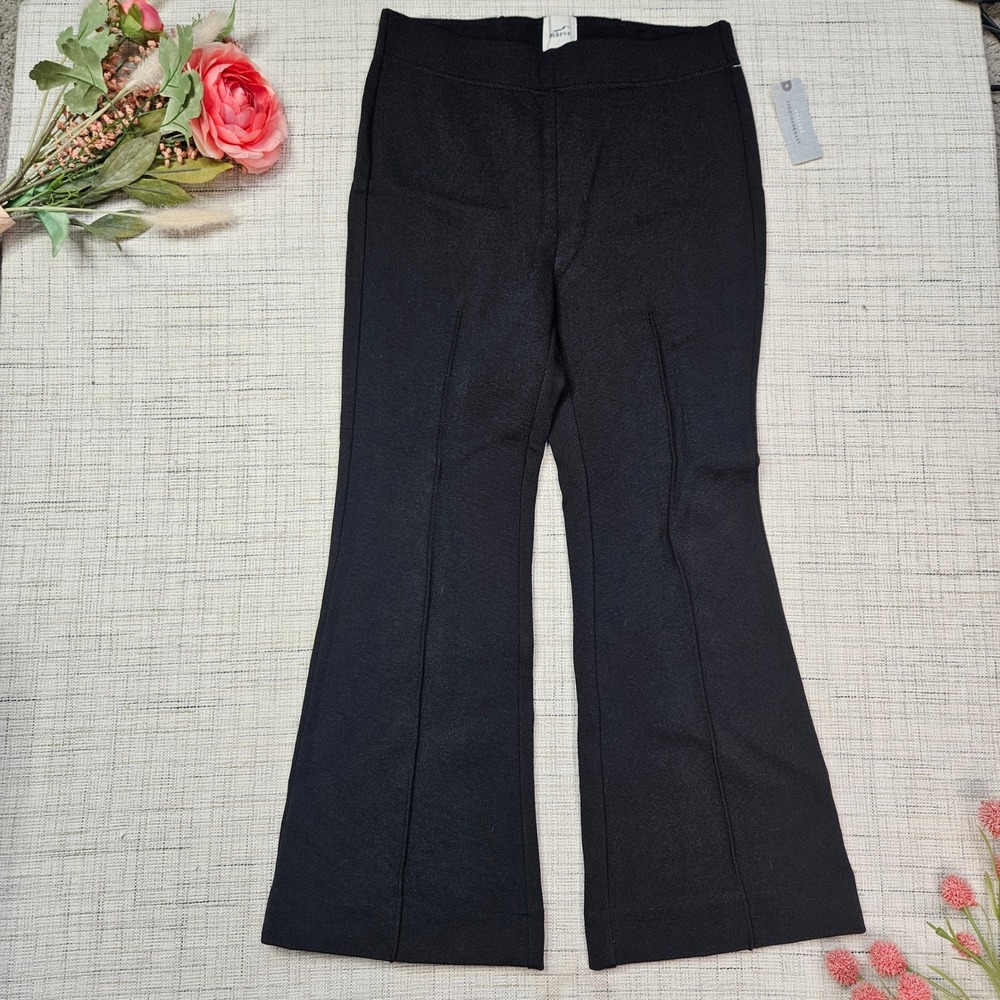 NWT Maeve Anthropologie Colette Black Pull On Flare Front Seam Pants XS Petite